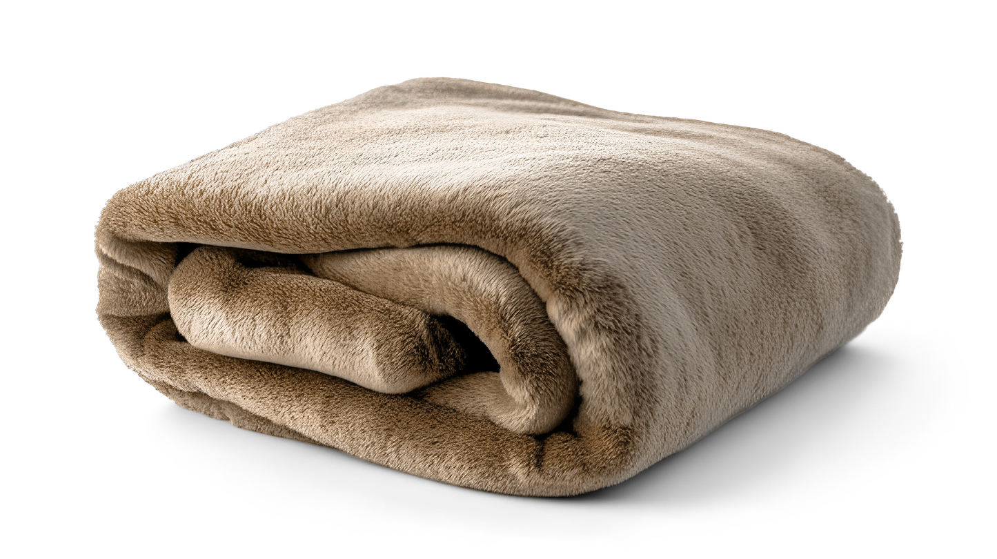 Beige Microfiber Plush Blanket