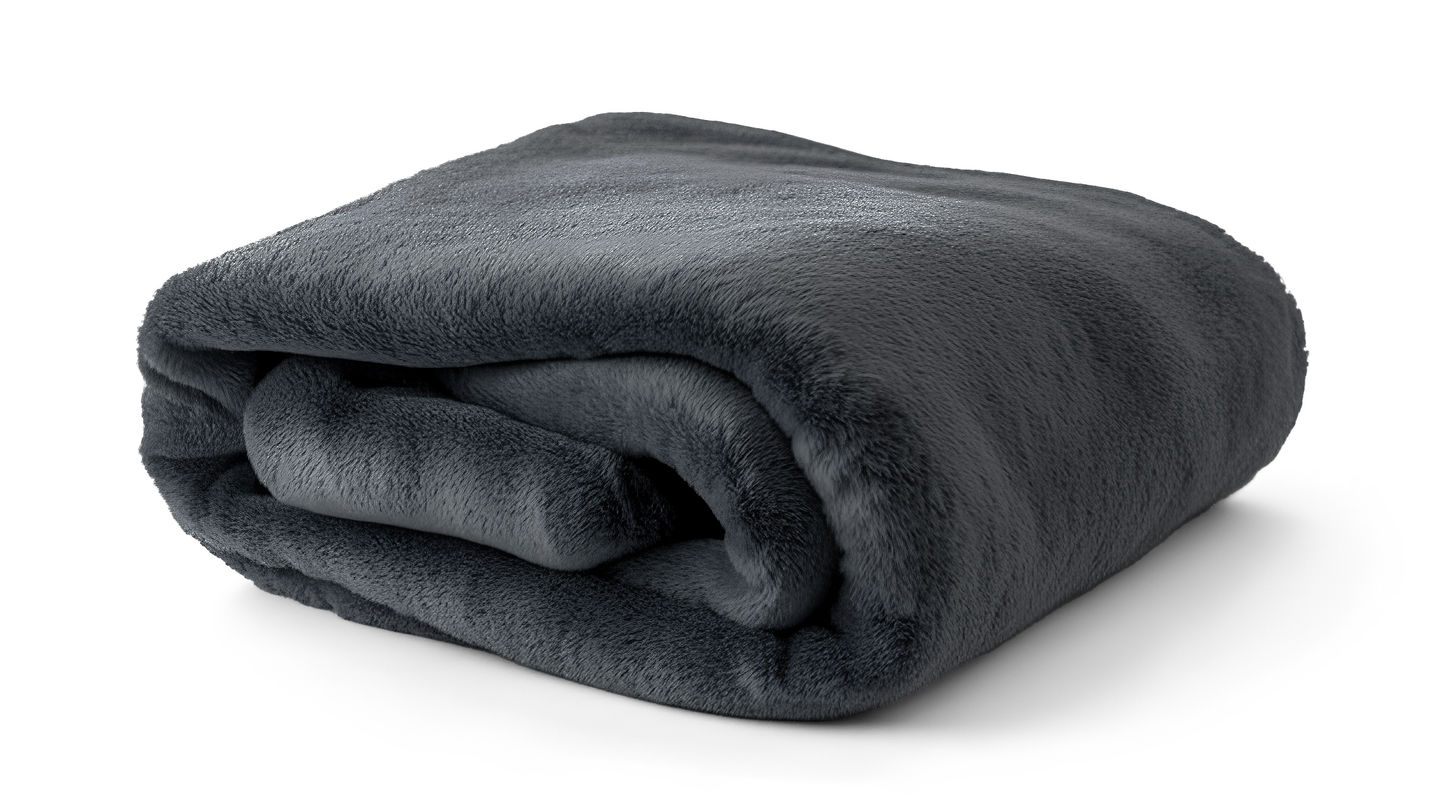 Charcoal Grey Microfiber Plush Blanket