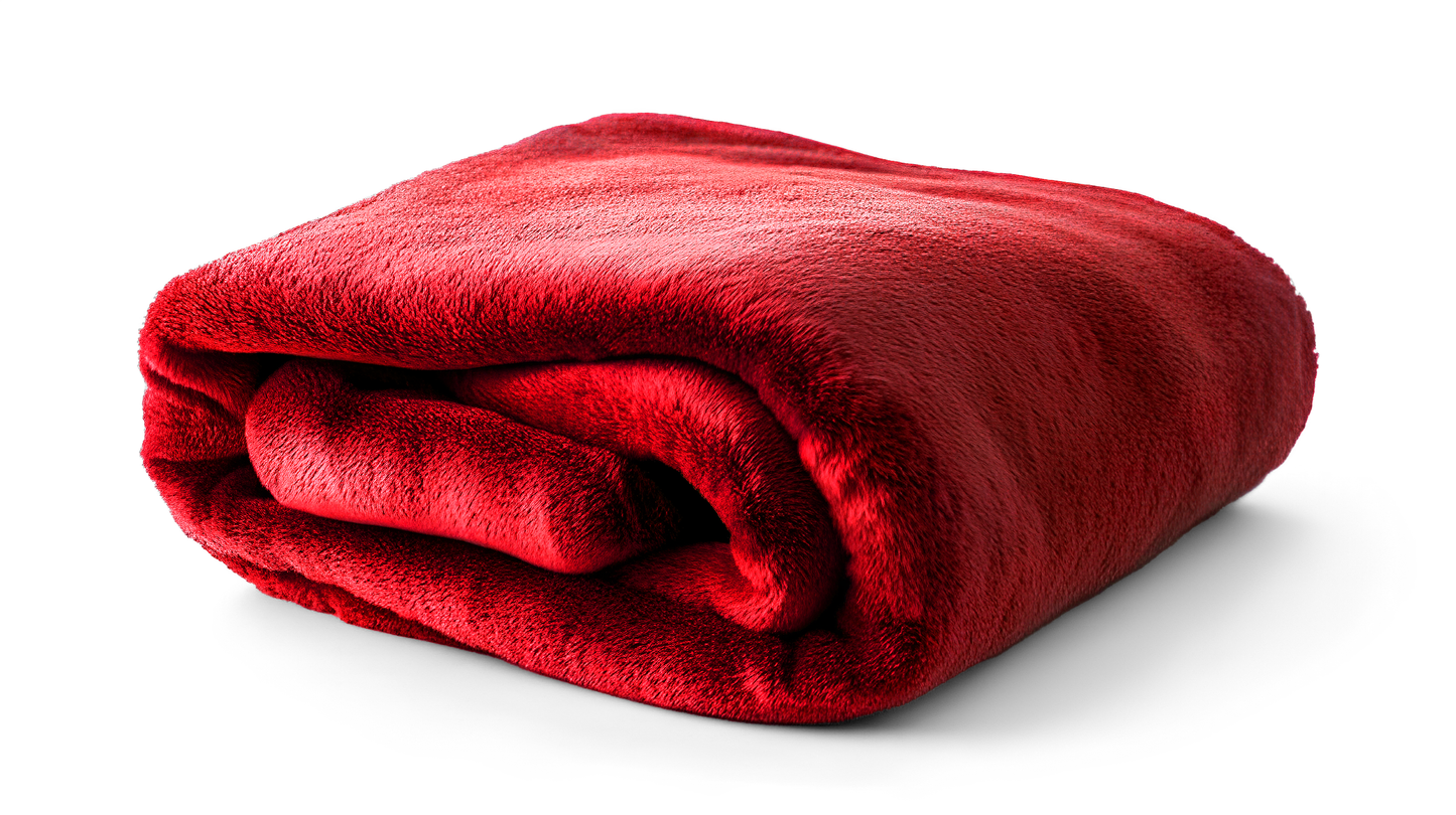 Deep Red Microfiber Plush Blanket